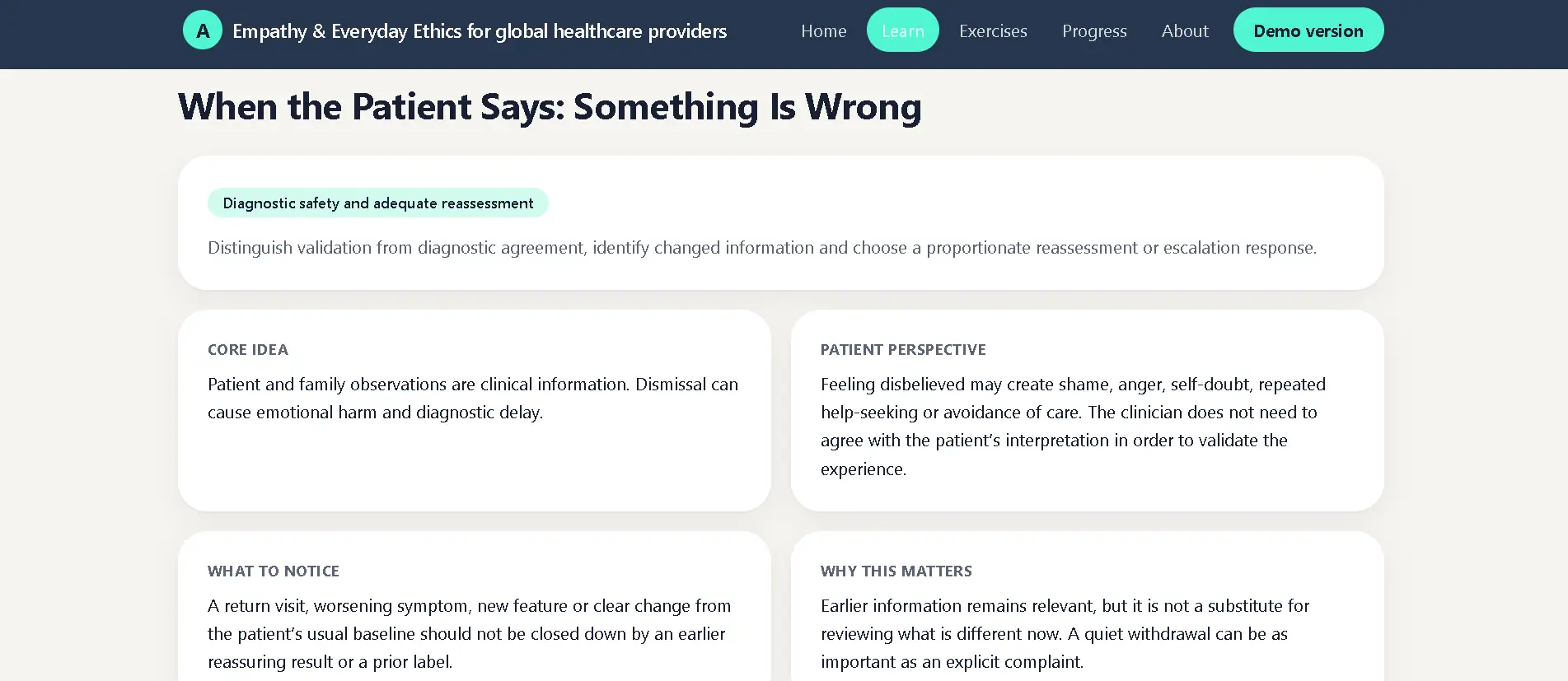 Project Andrew — interactive empathy and ethics practice app for healthcare professionals